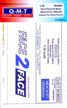 Q-M-T QMT-M18002 1/18 Face 2 Face Mask Fw 190A-5 double-sided