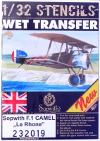 HGW 232019 STENCILS Sopwith F.1 Camel 'Le Rhone' 1/32
