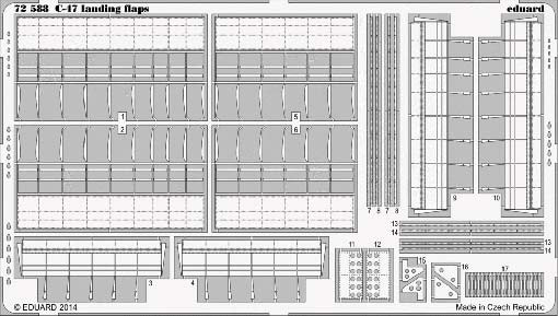Eduard 72588 C-47 landing flaps