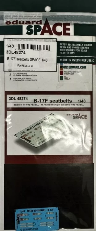 Eduard 3DL48274 B-17F seatbelts SPACE (REV) 1/48