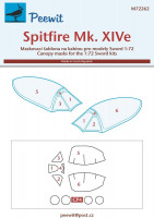 Peewit M72262 Canopy Маска Spitfire Mk.XIVe (SWORD) 1/72