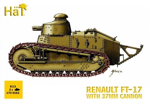 HAT 8113 2 x Renault FT-17 with 37mm cannon WWI 1/72