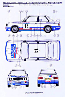 Reji Model 43084 1/43 BMW M3 - 1987 Rally Tour de Corse