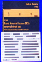 SBS Model 72066 Royal Aircraft Factory BE2c External PE set 1/72