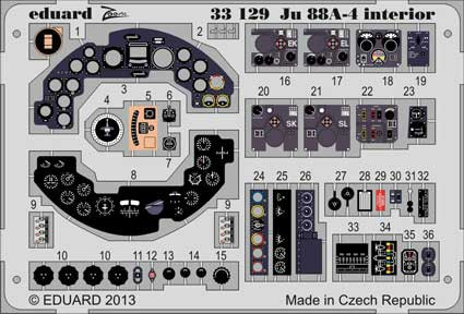 Eduard 33129 Ju 88A-4 interior S.A. 1/32