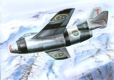 Fly model 32022 SAAB J-29F Tunann (4x camo) 1/32