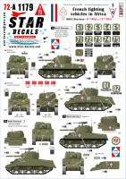 Star Decals 72-A1179 French M4A2 Sherman.French fighting vehicles in Africa # 4.6eme RCA, 12eme RCA in 1943-44 1/72