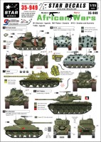 Star Decals STAR35949 Modern African Wars #2. Uganda Soviet T-55A & M1 Sherman, Somalia M47, APC M113 Sweden and Australia (UN) 1/35