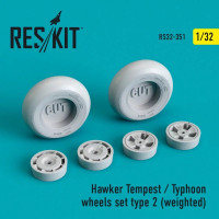 Reskit RS32-0351 Hawker Tempest/Typhoon wheels weighted type 2 1/32
