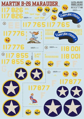 Print Scale 48200 Martin B-26 Marauder (wet decals) 1/48