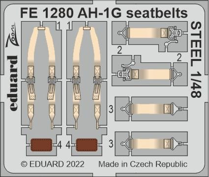 Eduard FE1280 AH-1G seatbellts STEEL (SP.HOB.) 1/48