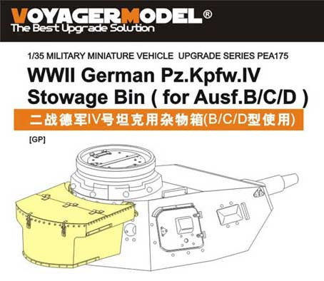 Voyager Model PEA175 Фототравление WWII German Pz.Kpfw.IV Stowage Bin (for Ausf.B/C/D) 1/35