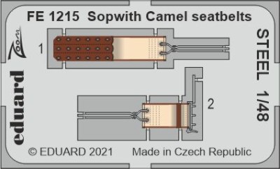 Eduard FE1215 Sopwith Camel seatbelts STEEL (EDU) 1/48