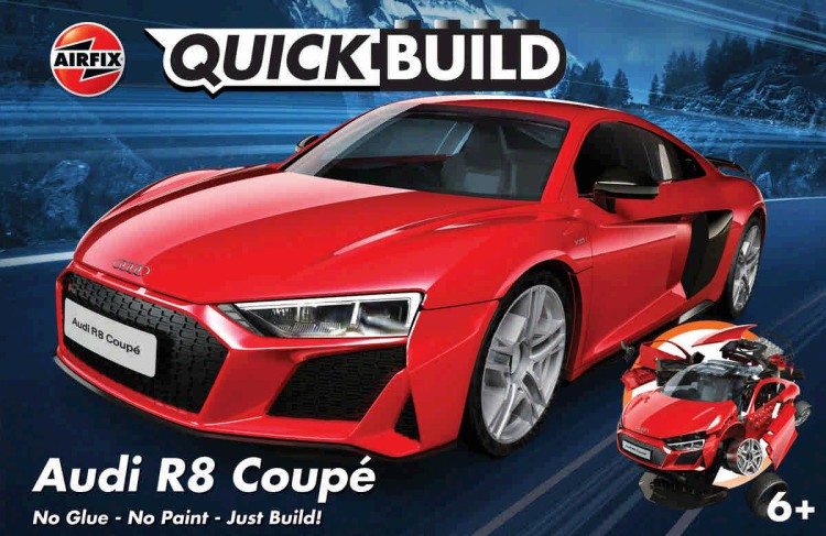 Airfix J6049 Audi R8 Coupe QUICK BUILD Blue NEW TOOL