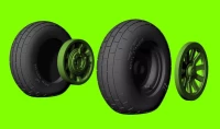 Lf Model 3D7239 Mustang's weighted wheels - block tread 1/72