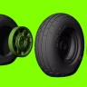 Lf Model 3D7239 Mustang's weighted wheels - block tread 1/72