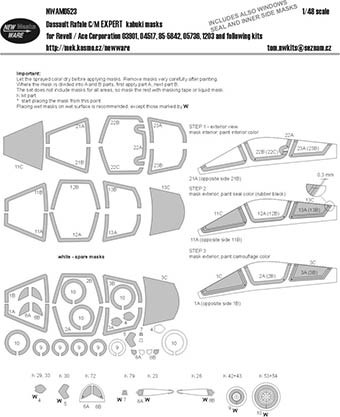 New Ware NWA-M0523 1/48 Mask Dassault Rafale C/M EXPERT (REV/ACE C.)