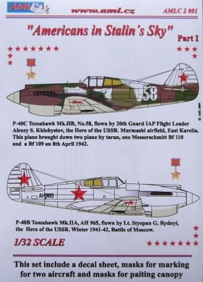 AML AMLC32001 Маски P-40B/C Americans in Stalin Sky Part I. 1/32