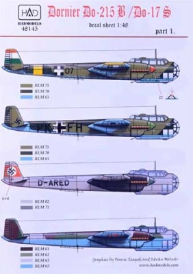 HAD 48145 Decal Dornier Do-215B/Do-17S Part 1 1/48