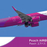 Hasegawa 10850 Пассажирский Peach Airbus A321Lr 1/200