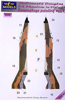 Lf Model M3250 Mask F-4 Phantom in Vietnam Camoufl.painting 1/32