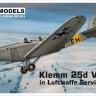 Avi Models 72026 Klemm 25d VII in Luftwaffe Service (4x camo) 1/72