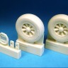 Barracuda Studios BCR32121 (Ltd) Vought F4U Corsair, Grumman F6F Hellcat Wheels - Stamped Hub 1/32