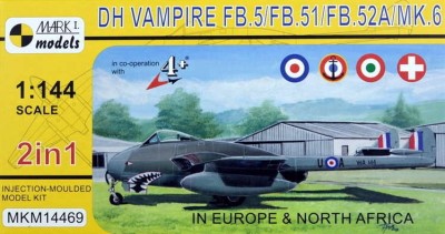 Mark 1 Models MKM-14469 DH Vampire FB.5 'Europe &amp; N.Africa' (2-in-1) 1/144