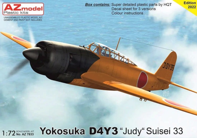 Az Model 78033 Yokosuka D4Y3 'Judy' Suisei 33 (3x camo) 1/72