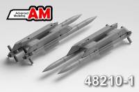 Advanced Modeling AMC 48210-1 Авиационная управляемая ракета Р-77-1 с двухпостовым балочным держателем   1/48