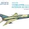 Quinta Studio QD72108 МиГ-21ПФМ с бирюзовыми панелями (Eduard) 3D Декаль интерьера кабины 1/72