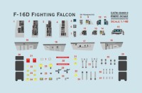 Print Scale 3D48012 Instrumental panel Lockheed-Martin F-16D Fighting Falcon (designed to be used with Hasegawa kits) 1/48