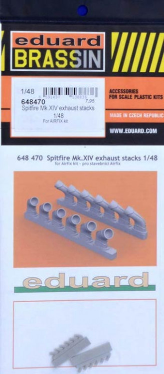 Eduard 648470 BRASSIN 1/48 Spitfire Mk.XIV exhaust stacks (AIRF)