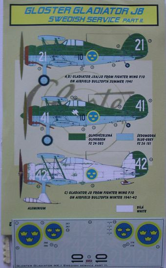 Kora Model DEC72179 Gl.Gladiator J8 (Swedish) Part II. декали декали 1/72