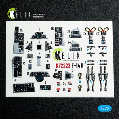 Reskit K72223 F-14B Tomcat - interior 3D (ACAD) 1/72
