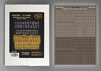 Wilder HDF-DT-05 Сухая декаль Немецкие номера для наземной техники