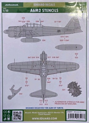 Eduard D32017 Decals A6M2 stencils (TAM) 1/32