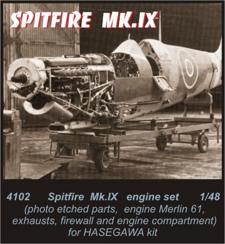 CMK 4102 Spitfire Mk.IX - engine set for HAS (Merlin 61) 1/48