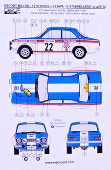 Reji Model 311 Ford Escort Mk.I RS Rallye Ypres/Vltava 1970 1/24