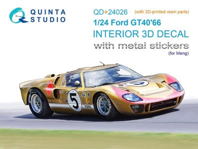 Quinta studio QD+24026 Ford GT40 Mark II '66 (Meng) (с 3D-печатными деталями и металстикерами) 1/24