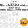 KV Models 72826 FM-1 / F4F-4 / F4F-3 Wildcat (HOBBY BOSS #80221, #80222, #80220, #80219) + маски на диски и колеса US 1/72