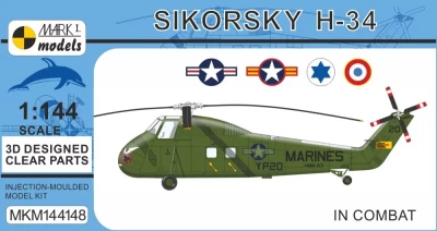 Mark 1 Model MKM-144148 1/144 Sikorsky H-34 In Combat (4x camo) 1/144