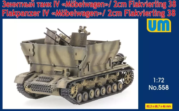 Unimodel 72558 Flakpz. IV 'Mobelwagen' / 2cm Flakvierling 38 1/72