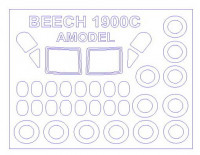 KV Models 72596 Beechcraft 1900C/C-12J Huron (AMODEL #72308,#72345,#72346,#72346/SOVA-M #72005) + маски на диски и колеса AMODEL/SOVA-M 1/72