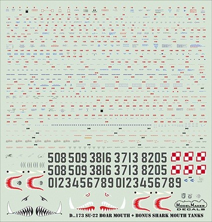 Model Maker Decals D48173 Sukhoi Su-22 Boar Mouth 1/48
