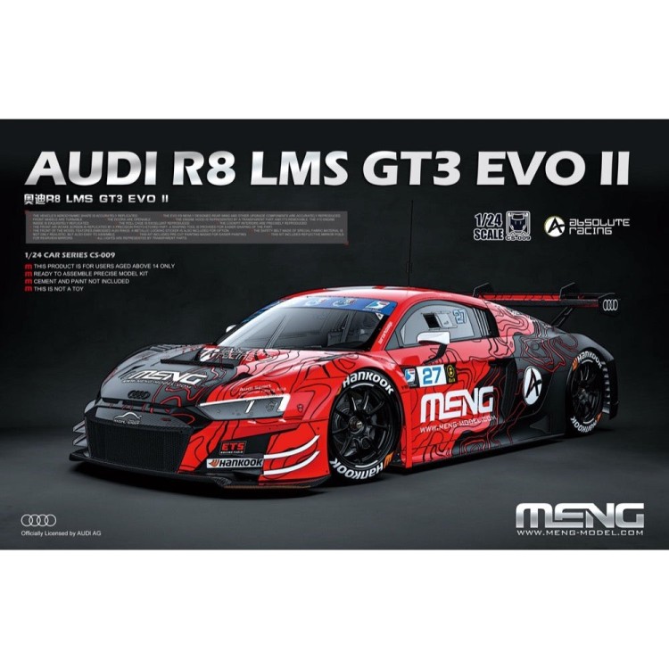 Meng Model CS-009 Немецкий раллийный автомобиль AUDI R8 LMS GT3 EVO II 1/24
