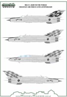 Model Maker Decals D72098 Mikoyan MiG-21bis/MiG-21UM Around the World Croatian Air Force 25 anniversary 1/72