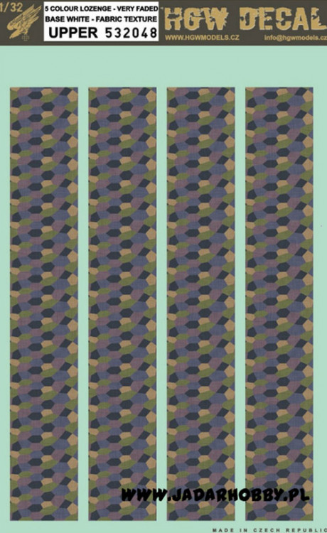 HGW 532048 5 Colour LOZENGE- BASE WHITE - VERY FADED - FABRIC TEXTURE - UPPER декаль 1/32