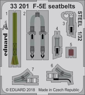 Eduard 33201 F-5E seatbelts STEEL 1/32