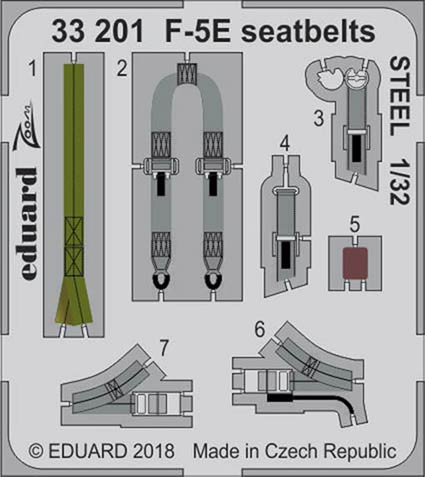Eduard 33201 F-5E seatbelts STEEL 1/32